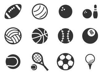 Sport balls simply icons