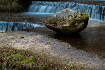 Stone and Waterfall