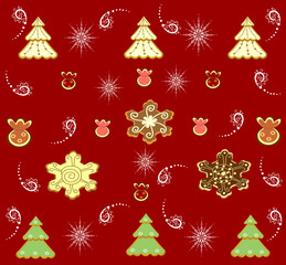 Repeating Christmas background vector illustration