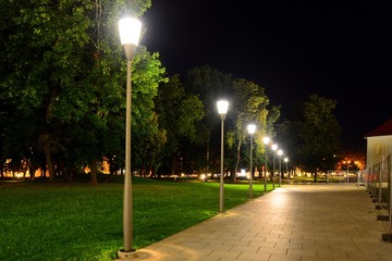 Vilnius Cathedral place evening view on September 3, 2015