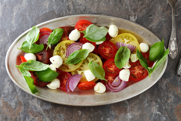 delicious salad with tomatoes