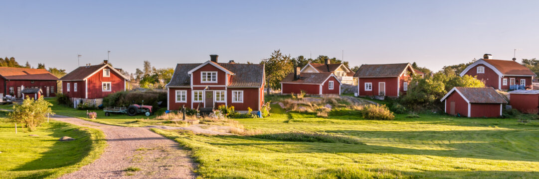 Traditionial village on the island Harstena in Sweden, principal