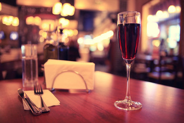Italian restaurant serving table background