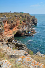 Picturesque rocky coastline near Tyulenovo in Bulgaria