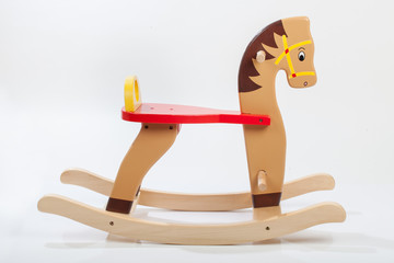 wooden rocking horse. Children toy