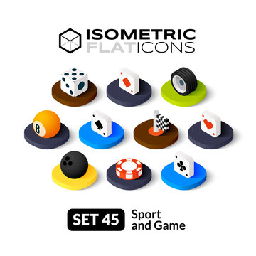 Isometric flat icons set 45