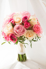 Bridal bouquet of various flowers