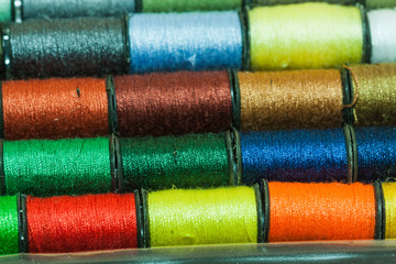 Colorful embroidery threads