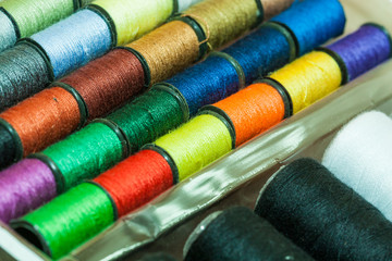 Colorful embroidery threads