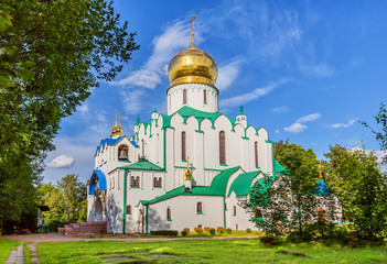 Fedorovskiy cathedral in Pushkin in summer day