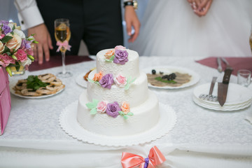 Fototapeta na wymiar white multi level wedding cake