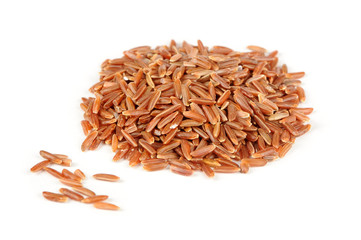 Red Rice Isolated on White Background