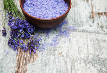 Fototapeta na wymiar Lavender and salt