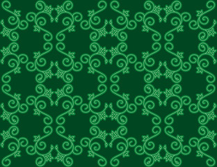 dark green vector seamless floral pattern