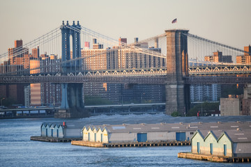 Naklejka premium Manhattan Bridge i Brooklyn Bridge