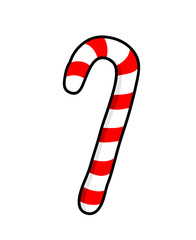 Christmas Candy, a hand drawn vector illustration of a Christmas candy cane.