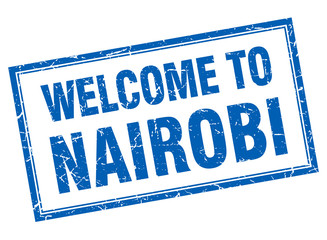 Nairobi blue square grunge welcome isolated stamp