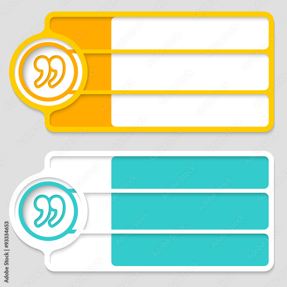 Poster colored boxes for your text and quotation mark