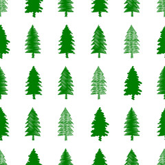 Obraz premium Christmas vector seamless pattern with trees