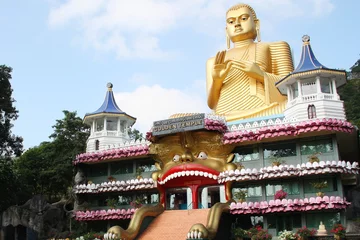 Stickers pour porte Monument Dambulla Golden Temple Sri Lanka