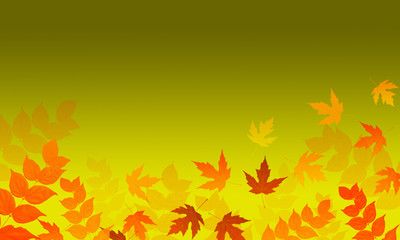 Naklejka na ściany i meble Falling autumn leaves