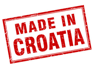 Croatia red square grunge made in stamp