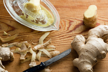 ginger with glass grater
