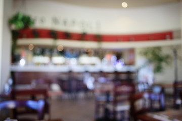 blurred background in the Italian cafes