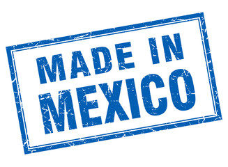 Mexico blue square grunge made in stamp