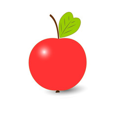Red ripe Apple isolated on a white background