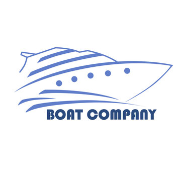 Motorboat, ocean yacht. It can be used to create logos, emblems, signs. Vector Image.