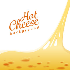 Hot cheese on the top of the pizza vector background