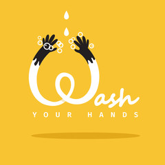 Wash your hands vector poster