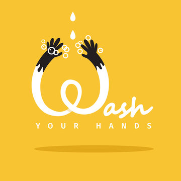 Wash Your Hands Vector Poster