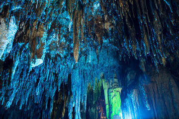 Colorful light in side the cave