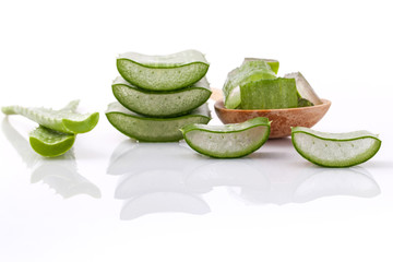 Aloe Vera slice natural spas ingredients for skin care isolated