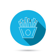 Chips icon. Fries fast food sign.