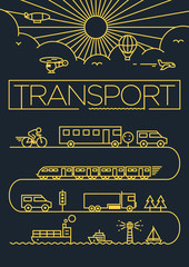 Transportation Vehicles Linear Vector Design