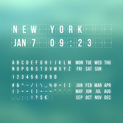 Outline countdown timer and date, flat calendar scoreboard