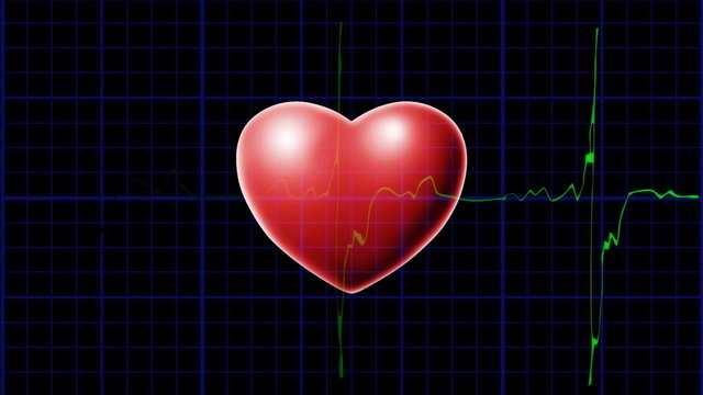 EKG heartbeat burning heart