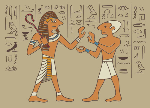 Egyptian hieroglyphics and drawings