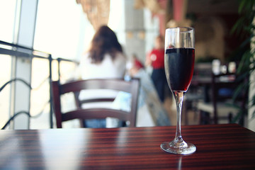 restaurant interior blurred background