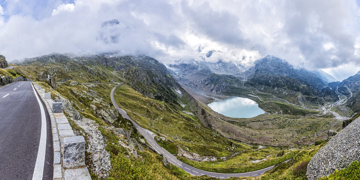 Pa&szlig;stra&szlig;e Sustenpass, Gadmertal mit Steingletscher, Kanton Berner Oberland, Schweiz