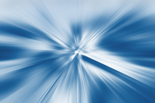 Abstract blue and white streaked lines futuristic blur background