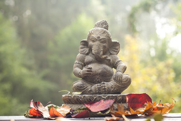 ganesha deity stone statue