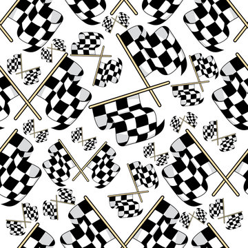 Seamless pattern of motor racing flags