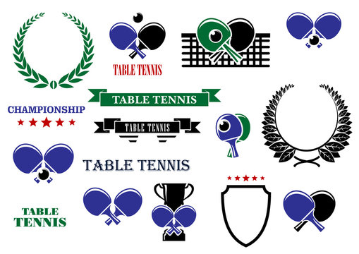 Table tennis game heraldic elements