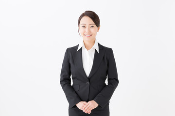 portrait of asian businesswoman isolated on white background