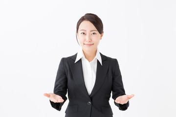 portrait of asian businesswoman isolated on white background