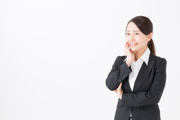 portrait of asian businesswoman isolated on white background